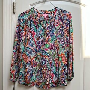 Lilly Pulitzer Elsa Top XXS Multi What A Catch